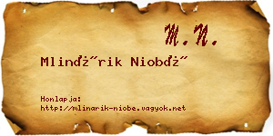 Mlinárik Niobé névjegykártya